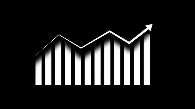 abstract Business growth and success arrow, growing business chart animation. 4k motion graphics animation.