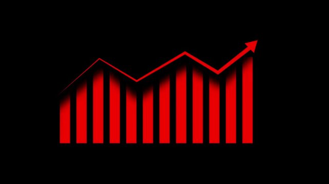 abstract Business growth and success arrow, growing business chart animation. 4k motion graphics animation.