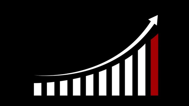 abstract Business growth and success arrow, growing business chart animation. 4k motion graphics animation.