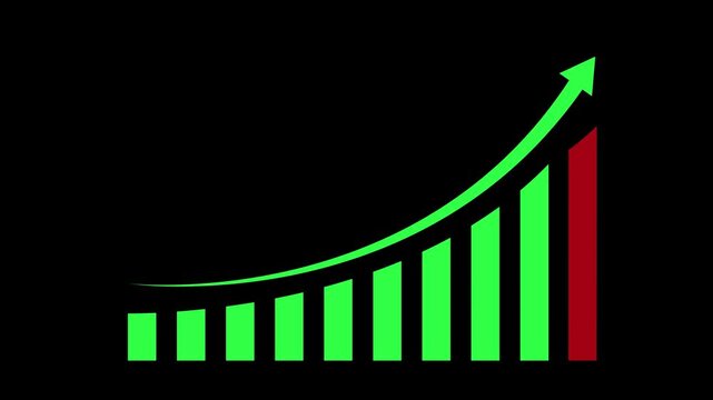 abstract Business growth and success arrow, growing business chart animation. 4k motion graphics animation.