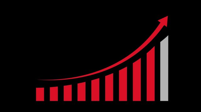 abstract Business growth and success arrow, growing business chart animation. 4k motion graphics animation.