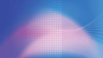 Abstract colorful neon light with dot halftone screen and curve line creative background. Vector illustration.