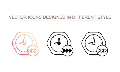 Future time icon design with white background stock illustration