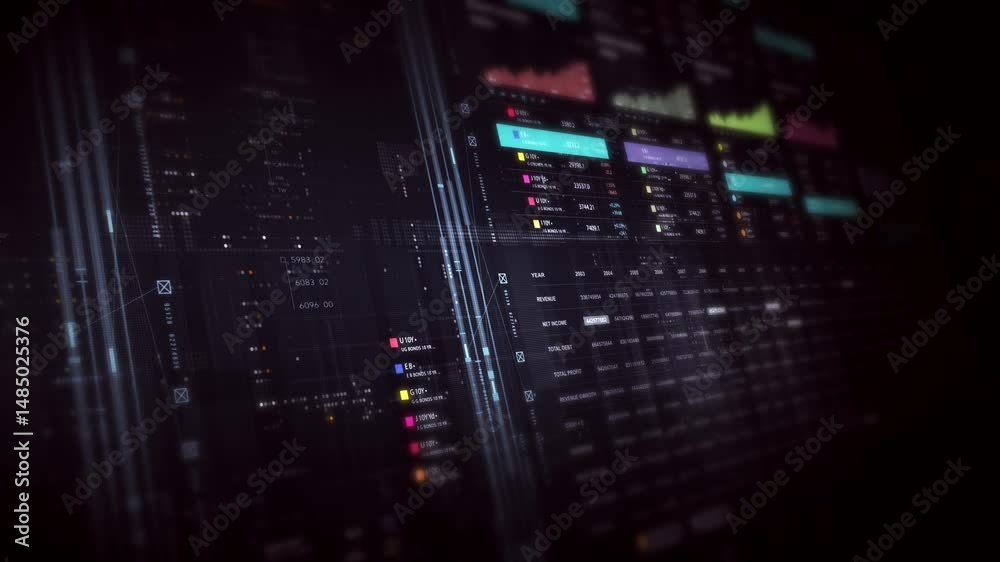 Poster dynamic data visuals for business info graphics, animated charts, and data-driven insights for a bus