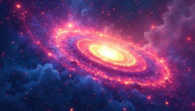 Abstract swirling nebula, cosmic dust and vibrant colors perfect for poster backgrounds , dark, design, marketing