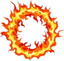 Outlined fireball with spark effects
