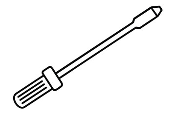 Simple Line Drawing of a Screwdriver