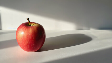 Red apple in sunlight