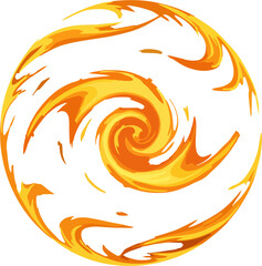 Clean vector fireball with starburst flame pattern