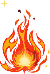 Cartoon flame ball vector in red and yellow – traceable character style design