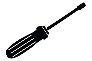 Simple Black and White Screwdriver Icon