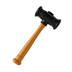 Black Judge Gavel Auction Hammer isolated on transparent background