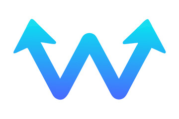 Abstract Blue Double Arrow Upward Trend Graphic Design Element