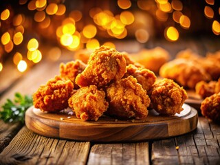 Crispy Fried Chicken, Tilt-Shift Photography, Delicious Poultry, Food Photography, Culinary Image
