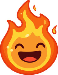 Vector fireball emoji icon – simple and expressive flame design