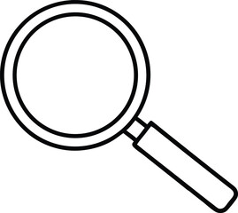 Simple Black and White Magnifying Glass Icon