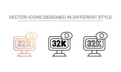 32 k resolution icon design with white background stock illustration