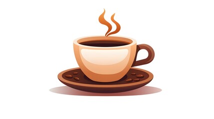 Obraz premium Modern and Elegant Coffee Cup Vector Illustration Logo Icon Clipart