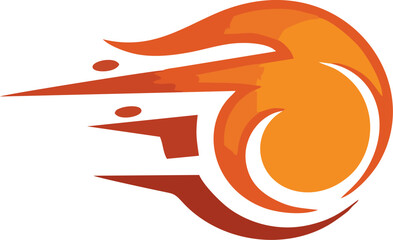 Obraz premium Vector flame icon with upward flow – simple fireball design for web use