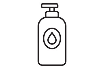 Simple Line Art Illustration of a Dispenser Bottle