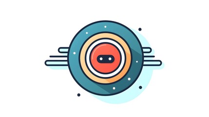 Technology Concept: Computer, Video, Button, Internet in Line and Fill Style