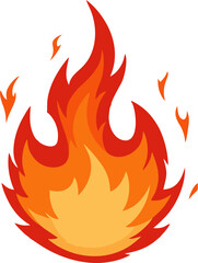 Vector illustration of spherical fireball with clean contours