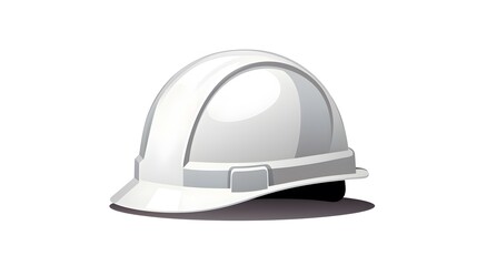 Professional Vector Illustration of White Construction Safety Helmet for Site Workers