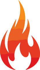 Vector flame ball in motion with trailing fire lines