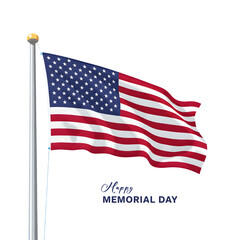 Obraz premium Wishing you a Happy Memorial Day! Let's pay tribute with the USA flag, illustrated in vector.