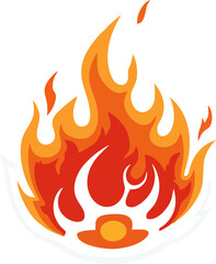 Outlined fireball vector in circular motion