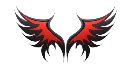 Intriguing Devil Wings Logo Icon in Flat Vector Illustration for Branding