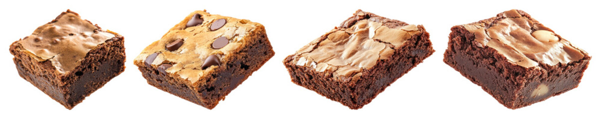 PNG Delicious assorted chocolate brownies, transparent background