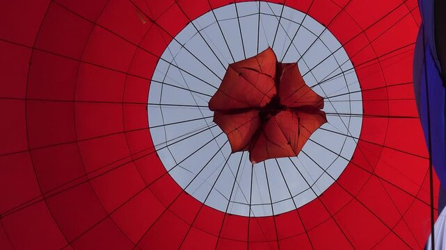 Looking Up from Inside a Hot Air Balloon: A View from Within
