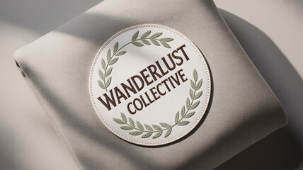 Isolated rounded embroidered patch mockup with clean design or logo ideal for branding and apparel