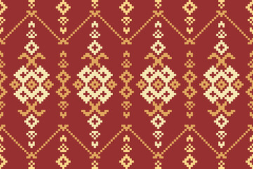 Geometric Pixelated Ethnic Textile Pattern