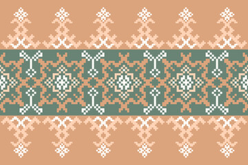 Geometric Pixelated Ethnic Textile Pattern