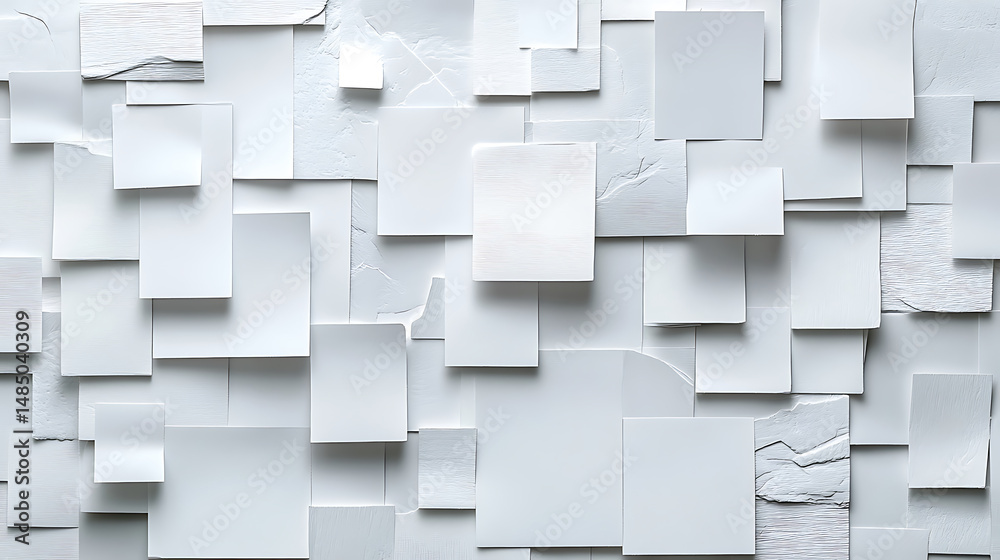Poster abstract white squares and rectangles with stone texture background modern design minimalist composi
