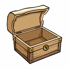 elegant illustration of a wooden treasure chest