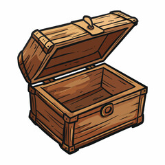 elegant illustration of a wooden treasure chest