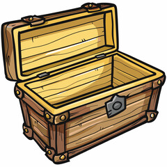 elegant illustration of a wooden treasure chest