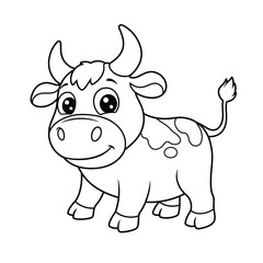 Cow Outline – Minimalist Line Art of a Farm Cow for Agriculture, Nature, and Dairy Design Projects

