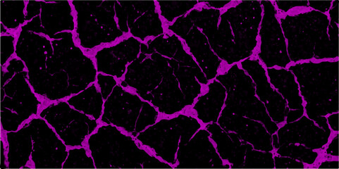 Abstract purple crack wall design on black background. Luxury fire frame background for design and Marble surface background. purple and black crack wall summary background heritage texture.