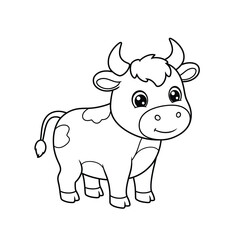 Cow Outline – Minimalist Line Art of a Farm Cow for Agriculture, Nature, and Dairy Design Projects


