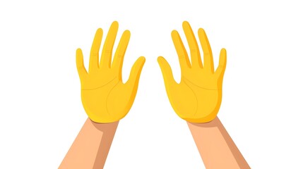 Fototapeta premium Minimal Flat Vector of Protective Open Hands Helping People - Symbol of Support