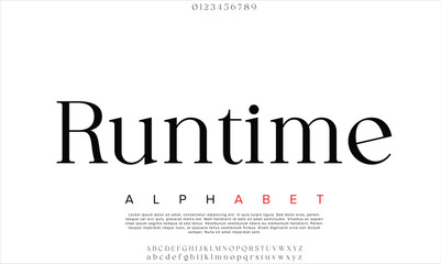 Luxury Runtime alphabet letters font for logo