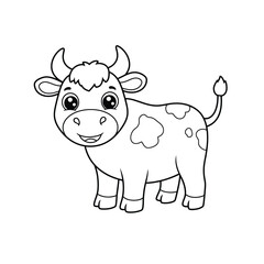Cow Outline – Minimalist Line Art of a Farm Cow for Agriculture, Nature, and Dairy Design Projects

