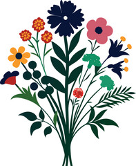 A vibrant and colorful floral bouquet illustration for various applications.