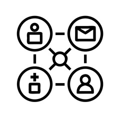 Networking line editable icon set. Containing network,relationship, online networking, community, events, social network and more. vector illustration. Minimal Teamwork in business management icon set