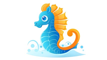 Fototapeta premium Seahorse Logo Icon Vector Illustration Clipart for Ocean Themed Designs