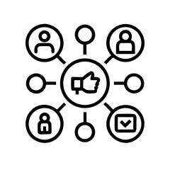 Networking line editable icon set. Containing network,relationship, online networking, community, events, social network and more. vector illustration. Minimal Teamwork in business management icon set